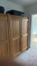 2x eiken massieve houten kasten, Antiek en Kunst, Ophalen