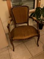 stoel hout-fuweel oker, Minder dan 75 cm, Minder dan 50 cm, Zo goed als nieuw, Hout
