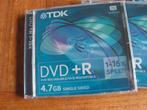 Lot de 5 DVD+R TDK (4,7 Go — 1 x 16 vitesses). (2 €pr tout), Dvd, Enlèvement ou Envoi, Neuf