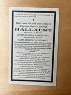 Rouwkaart K. Hallaert  Beernem 1853 + Ieper 1929, Carte de condoléances, Envoi