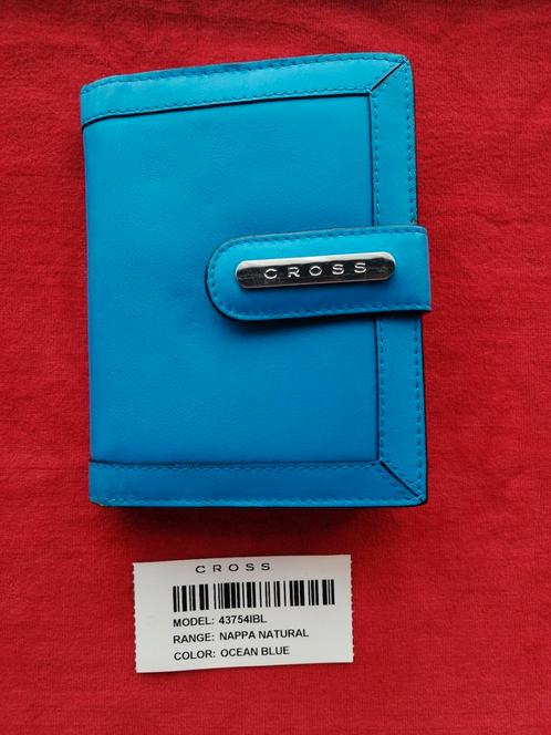 Nieuw: turkooisblauwe CROSS damesportemonnee, Handtassen en Accessoires, Portemonnees, Blauw, Leder, Ophalen of Verzenden