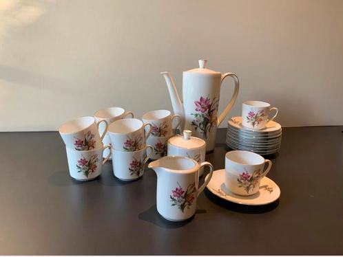 Vintage Koffieservies met bloemen, Antiek en Kunst, Antiek | Servies compleet, Ophalen