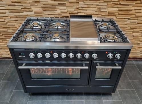 🔥Luxe Fornuis Boretti Majestic 120cm antraciet 7 pit 2 oven, Elektronische apparatuur, Fornuizen, Zo goed als nieuw, Vrijstaand