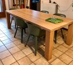 Eiken massief tafel groot 8 personen 240x100cm, 200 cm of meer, 50 tot 100 cm, Gebruikt, Rechthoekig