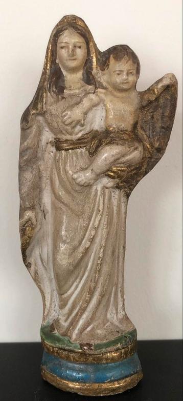 Mariabeeldje terracotta/polychroom, 7Dewez/Namen, ca. 1840  beschikbaar voor biedingen
