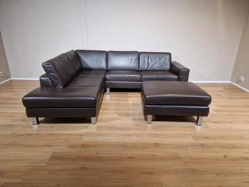 Canapé d'angle W. Schillig, brun, cuir, design 