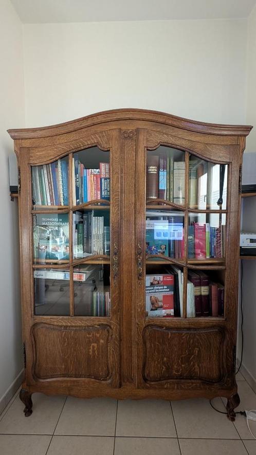 Boekenkast, vitrinekast en houten bureau, Huis en Inrichting, Complete inboedels, Ophalen