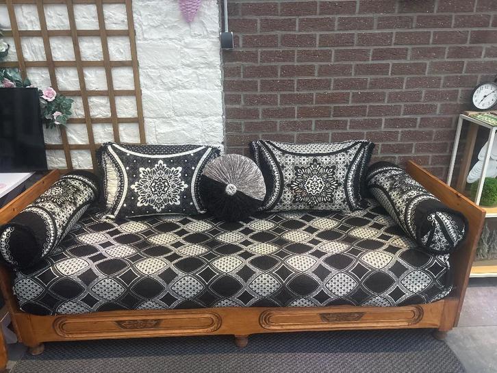 Canapé, Maison & Meubles, Canapés | Salons, Comme neuf, Banc droit, Deux personnes, Moins de 150 cm, Bois, Tissus, Enlèvement