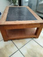 Salontafel in teak met granieten blad, Huis en Inrichting, Tafels | Salontafels, Ophalen, Gebruikt, 50 tot 100 cm, 150 tot 200 cm