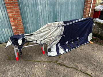 Vliegendeken - 175cm- QHP - blauw/grijs beschikbaar voor biedingen