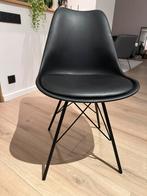 6 zwarte metalen stoelen, Huis en Inrichting, Stoelen, Ophalen, Zo goed als nieuw, Metaal, Scandinave