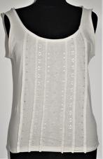 Max Mara Weekend : tijdloos off-white topje met broderie / M, Comme neuf, Taille 38/40 (M), Sans manches, Autres couleurs