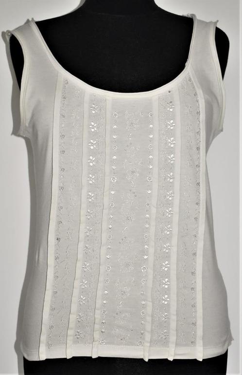 Max Mara Weekend : tijdloos off-white topje met broderie / M, Kleding | Dames, Topjes, Zo goed als nieuw, Maat 38/40 (M), Overige kleuren