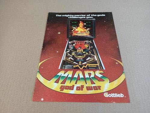 Flyer/ Folder: Gottlieb Mars God Of War (1981) Flipperkast, Collections, Machines | Flipper (jeu), Gottlieb, Enlèvement ou Envoi