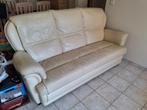 Witte 3 zit in leer, Huis en Inrichting, Ophalen, Gebruikt, Driepersoons, 200 tot 250 cm