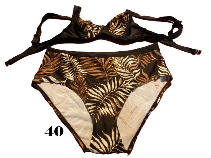 (6) -bikini femme t.40 noir brun, Kleding | Dames, Badmode en Zwemkleding, Zo goed als nieuw, Bikini, Zwart, Ophalen of Verzenden