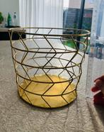 Mandje metaal goud diameter 19cm hoogte 16,5cm, Huis en Inrichting, Woonaccessoires | Schalen en Manden, Ophalen of Verzenden