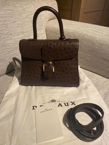 Delvaux brillant mm autruche, Enlèvement, Neuf, Brun, Sac à main