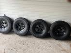 4  zwarte stalen 5 spoke velgen + 4 terreinbanden nieuwstaat, Autos : Pièces & Accessoires, Pneus & Jantes, 16 pouces, 265 mm