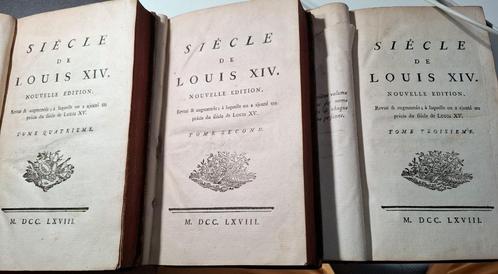 Siècle de Louis XIV  uitgave 1768 delen 2, 3 en 4 VOLTAIRE, Antiek en Kunst, Antiek | Boeken en Manuscripten, Verzenden
