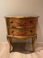 Vergulde Florentijnse commode-rococo stijl met 2 lades, Antiek en Kunst, Antiek | Meubels | Kasten, Ophalen