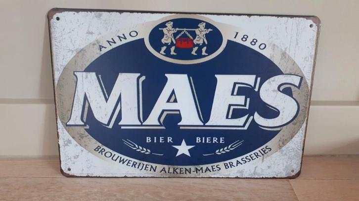 ALKEN MAES bier metalen vintage look wandplaat 20x30cm, Verzamelen, Biermerken, Nieuw, Reclamebord, Plaat of Schild, Ophalen of Verzenden
