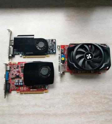 3 Videokaarten: NVIDIA GT 545, AMD HD 6670, AMD HD 6670