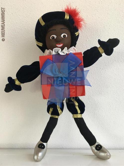 Authentieke Etos kado zwarte Piet pop - 45cm, blauw/rood, Divers, Saint-Nicolas, Envoi