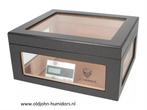 H09 HUMIDOR "MILANO" DIGITALE HYGROMETER 95 SIGAREN CARBON, Verzenden, Nieuw, Tabaksdoos of Verpakking