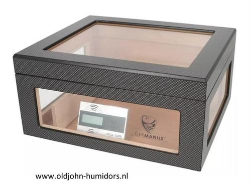 H09 HUMIDOR "MILANO" DIGITALE HYGROMETER 95 SIGAREN CARBON, Verzamelen, Rookartikelen, Aanstekers en Luciferdoosjes, Nieuw, Tabaksdoos of Verpakking