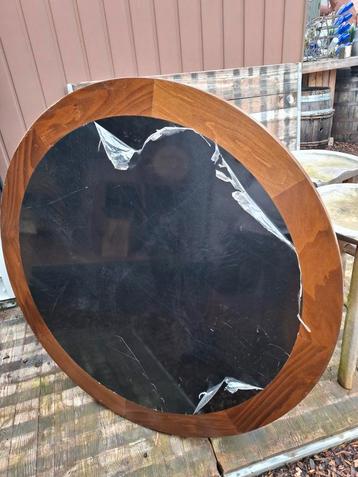 Zwaar houten tafelblad met inlegstuk 130cm diameter! beschikbaar voor biedingen