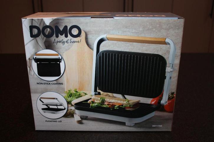 Nieuw: DOMO Multifunctionele contactgrill – wit, Electroménager, Grils de contact, Neuf, Enlèvement ou Envoi
