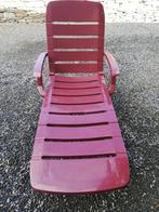 Chaise longue pliable CURVER / Bain de soleil bordeau, Jardin & Terrasse, Comme neuf, Réglable, Plastique, Enlèvement