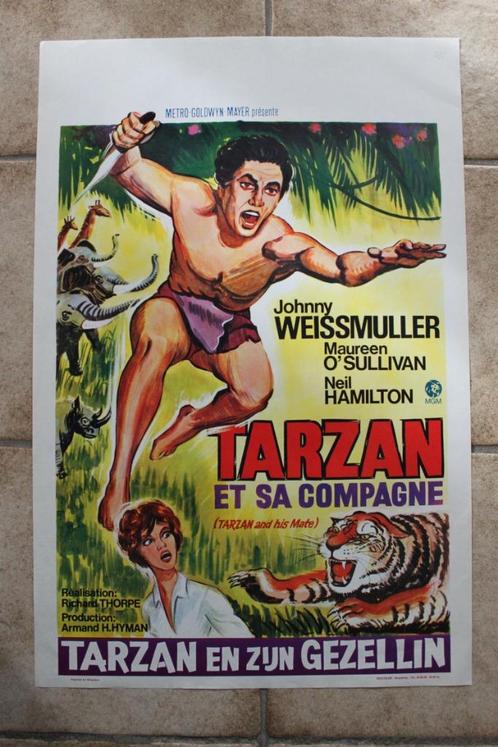 filmaffiche Tarzan and his Mate filmposter, Collections, Posters & Affiches, Comme neuf, Cinéma et TV, A1 jusqu'à A3, Rectangulaire vertical