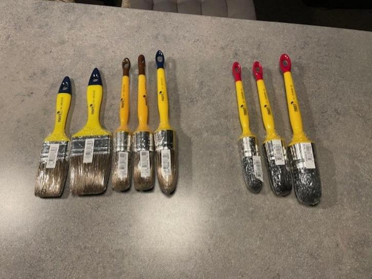 Verschillende beits- of verfborstels, Doe-het-zelf en Bouw, Schildersmaterialen, Nieuw, Kwast, Ophalen of Verzenden