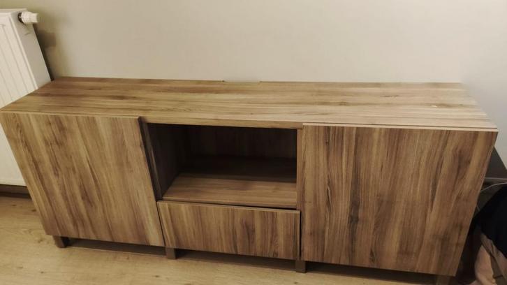 BESTA tv meubel 180 x 60, 2 deuren, 1 lade, 4 legplank. 120€, Huis en Inrichting, Kasten |Televisiemeubels, Gebruikt, Minder dan 100 cm