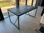 Zwarte tafel 90  160 cm. Massief bovenblad., Ophalen, Zo goed als nieuw
