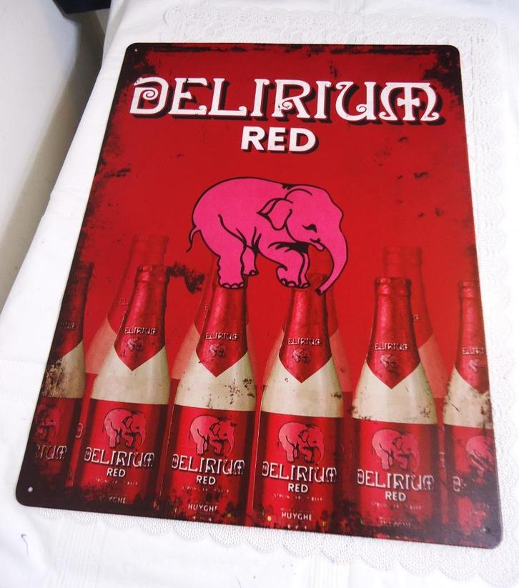 Bier Delirium Reclamebord Groot 40 x 30🤩🍺👀🤗😀🎁, Verzamelen, Merken en Reclamevoorwerpen, Zo goed als nieuw, Reclamebord, Ophalen of Verzenden