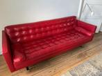 Rode leren designbank van Incanto - in goede staat, Ophalen, Gebruikt, Driepersoons, 75 tot 100 cm