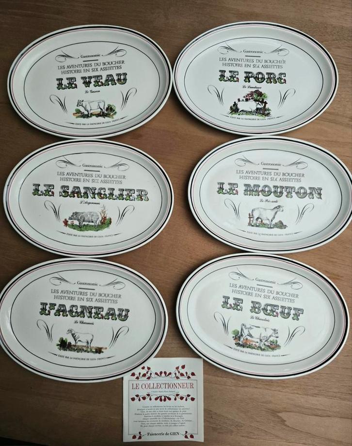 Faïencerie de Gien – “Le Collectionneur” – compleet, Antiquités & Art, Antiquités | Céramique & Poterie, Enlèvement