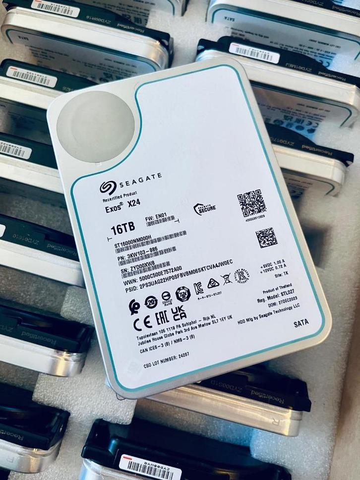 🎖️ (45x) 16TB Seagate EXOS (Garantie 2026, S.M.A.R.T OK), Computers en Software, Harde schijven, Zo goed als nieuw, Server, Intern