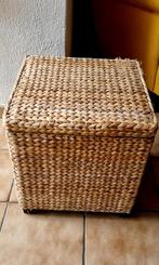 Pouf coffre en rotin&osier rangement style naturel, Enlèvement, Utilisé, Moins de 50 cm, 50 à 75 cm
