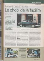 1959 Panhard Dyna Z16 voiture de collection, Livres, Envoi, Utilisé