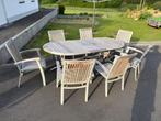 MESCH Tuinmeubilair uitschuifbare tafel tot 2,25m+7stoelen, Ophalen, Gebruikt, Meer dan 8 zitplaatsen, Loungeset