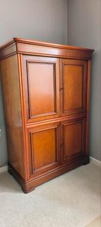 Hoge (bar)kast in kersenhout, Ophalen, Met plank(en), Gebruikt, 100 tot 150 cm