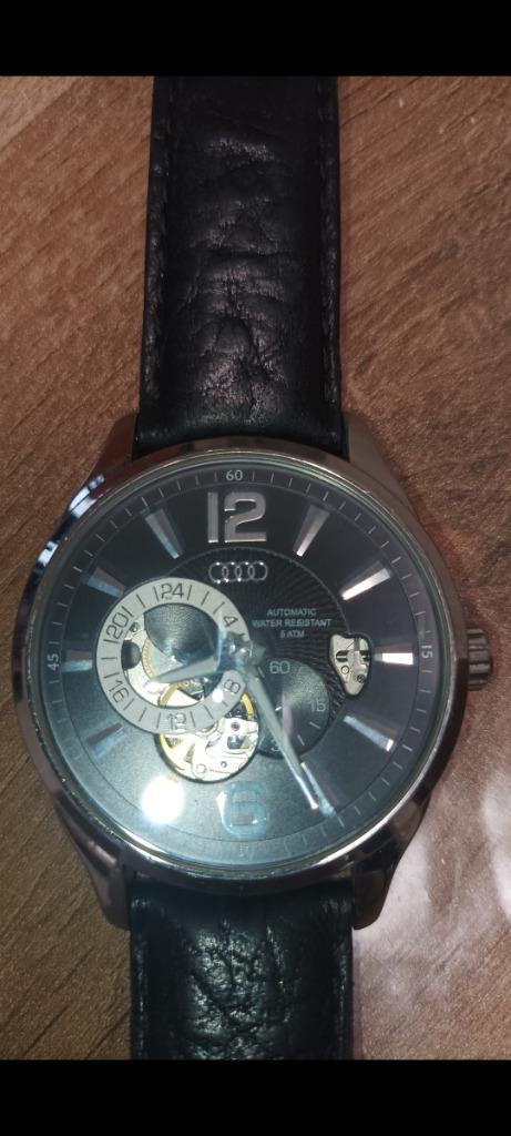 Montre  audi, Handtassen en Accessoires, Horloges | Heren, Gebruikt, Polshorloge, Staal, Leer, Ophalen of Verzenden