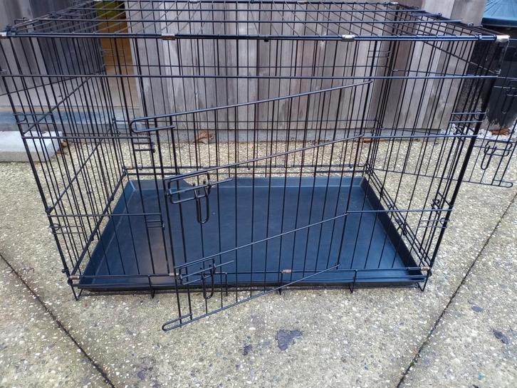 Hondenbench (opvouwbaar) 92x56x64 - zwart, Dieren en Toebehoren, Hondenhokken, Gebruikt, Hondenhok, Minder dan 65 cm, 75 tot 110 cm