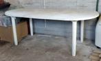 witte tuintafel L 195cm - B 89cm - H 72cm (uitschuifbaar), Ophalen, Zo goed als nieuw, Ovaal, Kunststof