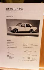 Datsun 1600 technische fiche, Ophalen of Verzenden