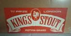 Reclame affiche King's Stout Potvin Grard Jemappes, Verzamelen, Reclamebord, Gebruikt, Ophalen of Verzenden